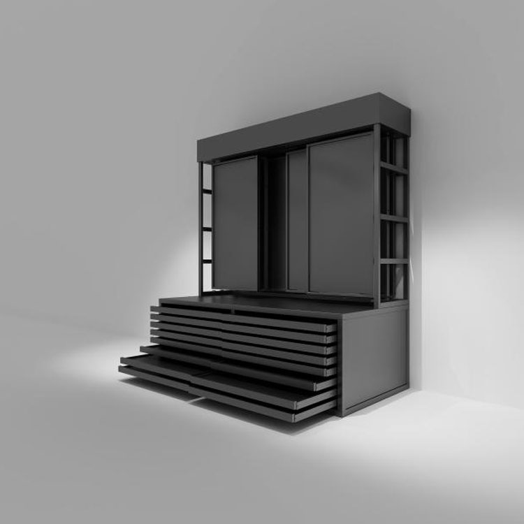 Rack de exposição de pedra com gaveta plana para serviços pesados